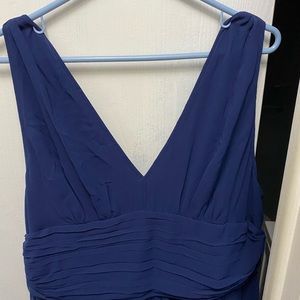 Long navy chiffon dress